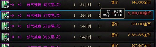 真有买票刷妖气残痕的吗？我觉得不是10w金币买到的刷着好亏2