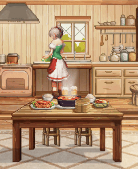 【十一月征稿】【补丁大赛】赛丽亚房间整屋精绘：舒适氛围中正在做饭的她/平静/沉浸感2