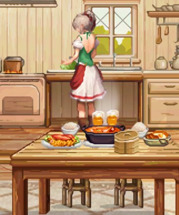 【十一月征稿】【补丁大赛】赛丽亚房间整屋精绘：舒适氛围中正在做饭的她/平静/沉浸感3