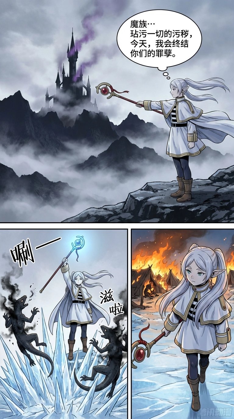 用AI做了个芙莉莲漫画，AI真的太好用了1