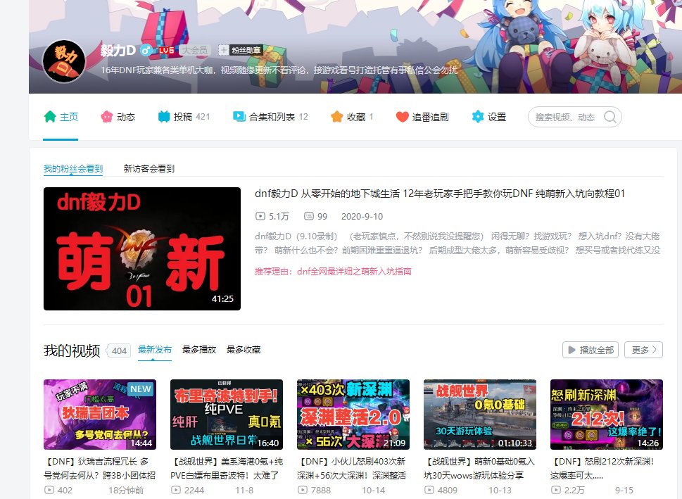 B站毅力D跨3B小团体收人 备战狄瑞吉1