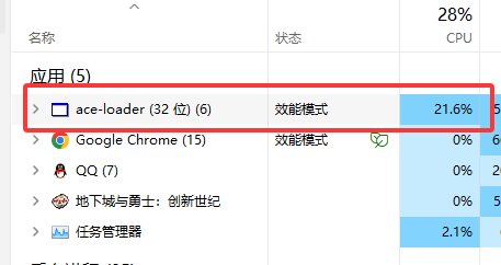 刷个1+1,ACE反作弊程序CPU占比21.6，卡了要死，1