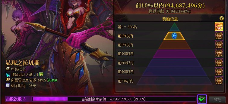 8.3硬莽世界领主排名10%，所以全服名望前十就是8.3？1