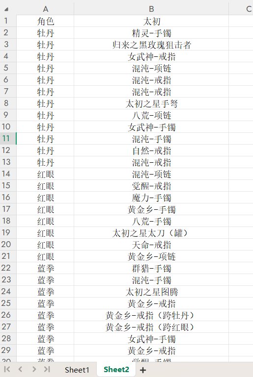 分享一个太初记录查询excel2