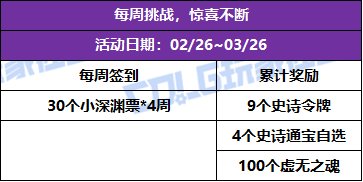 【攻略：活动提醒】2月14号开启签到领太初制式，2月26号史诗令牌与时装选品17